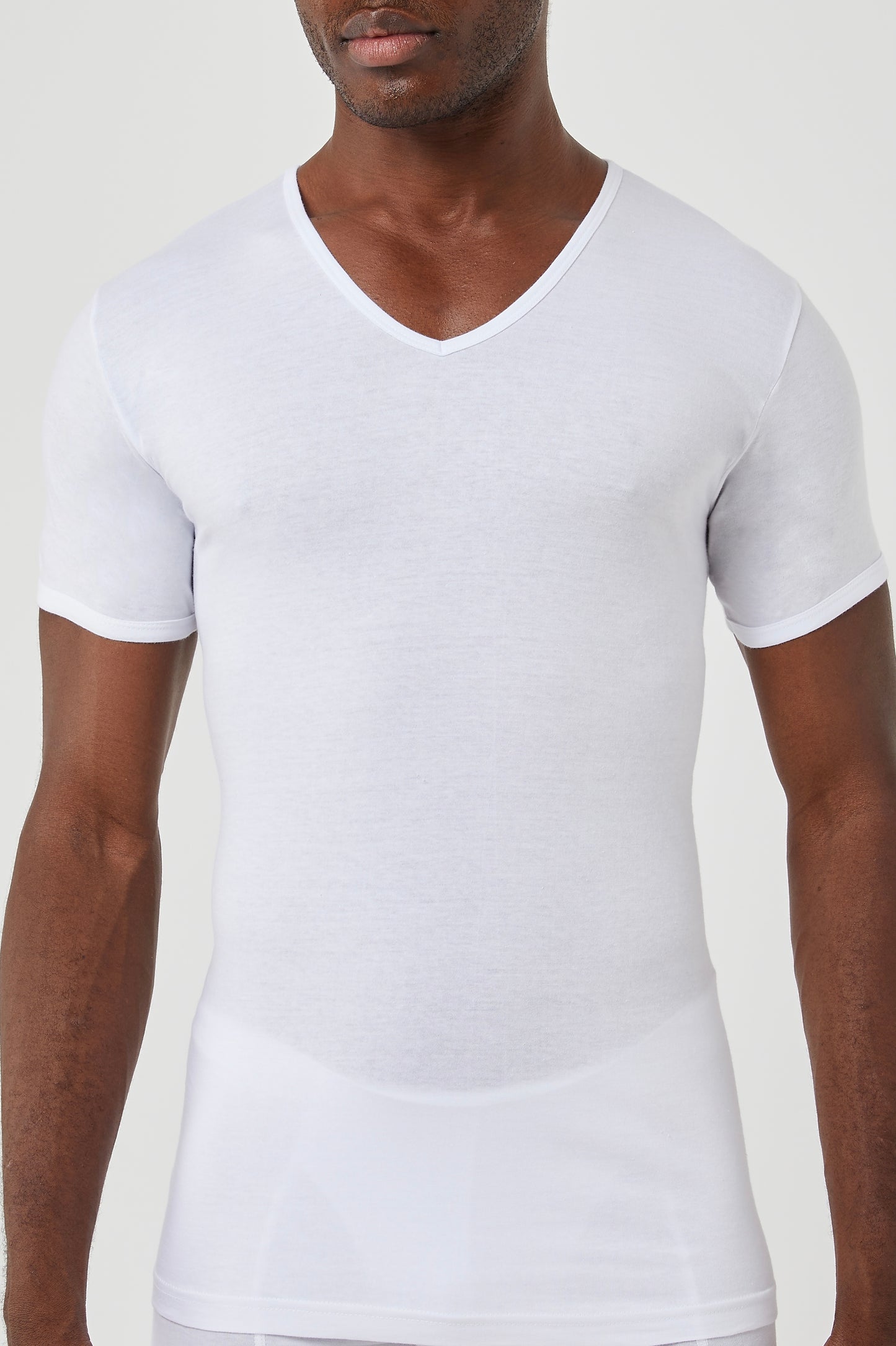 White Cotton V-Neck Men's Undershirt