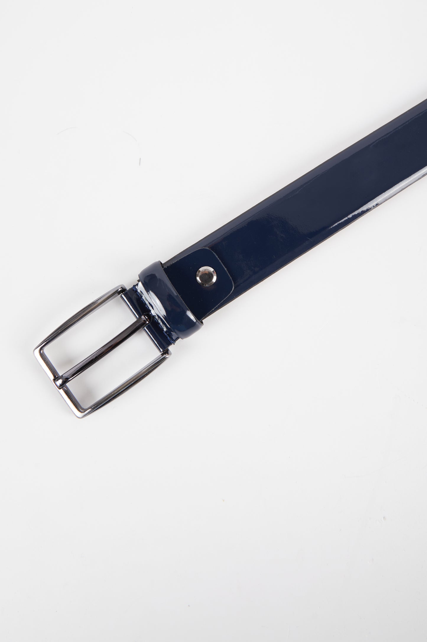 Men's Patent Leather Belt Blue