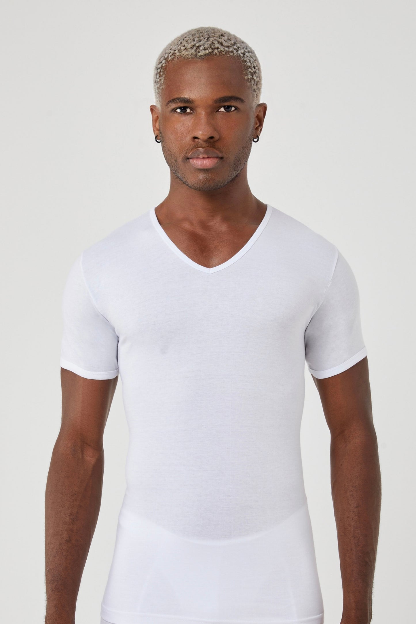 White Cotton V-Neck Men's Undershirt