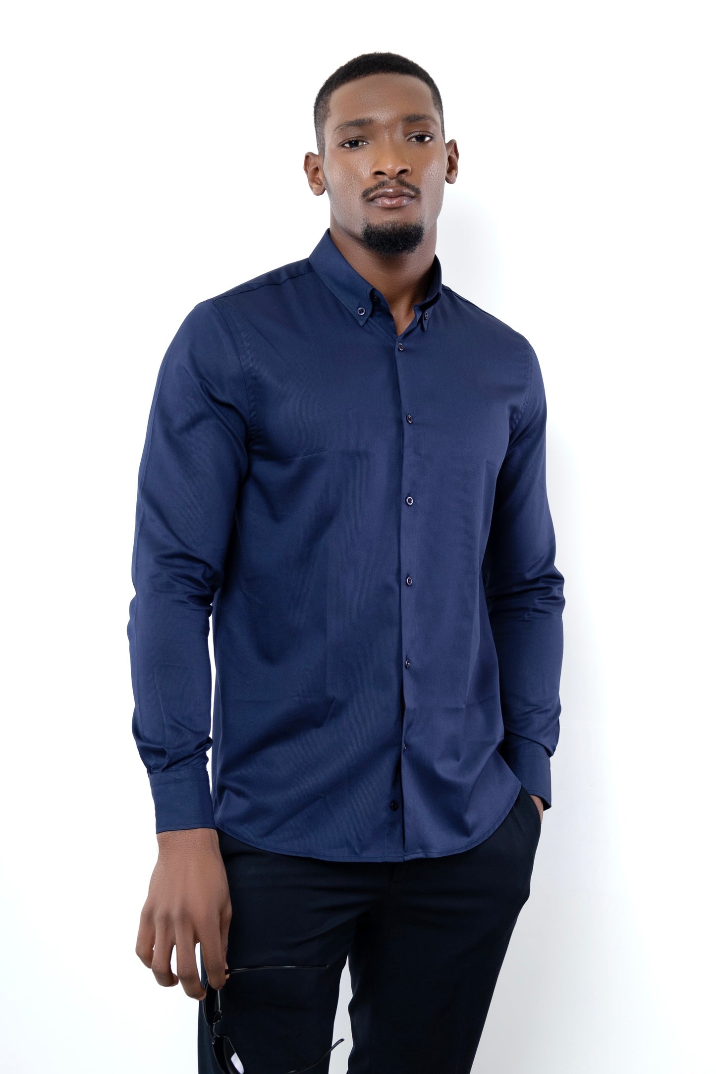 Textured Blue Black Shirt