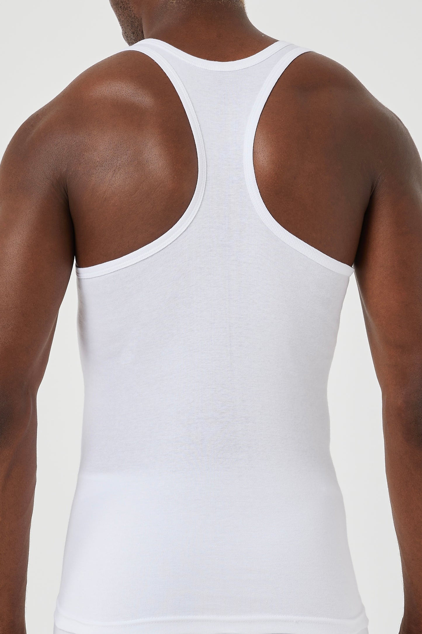 White Cotton Detailed-Back Men's Undershirt