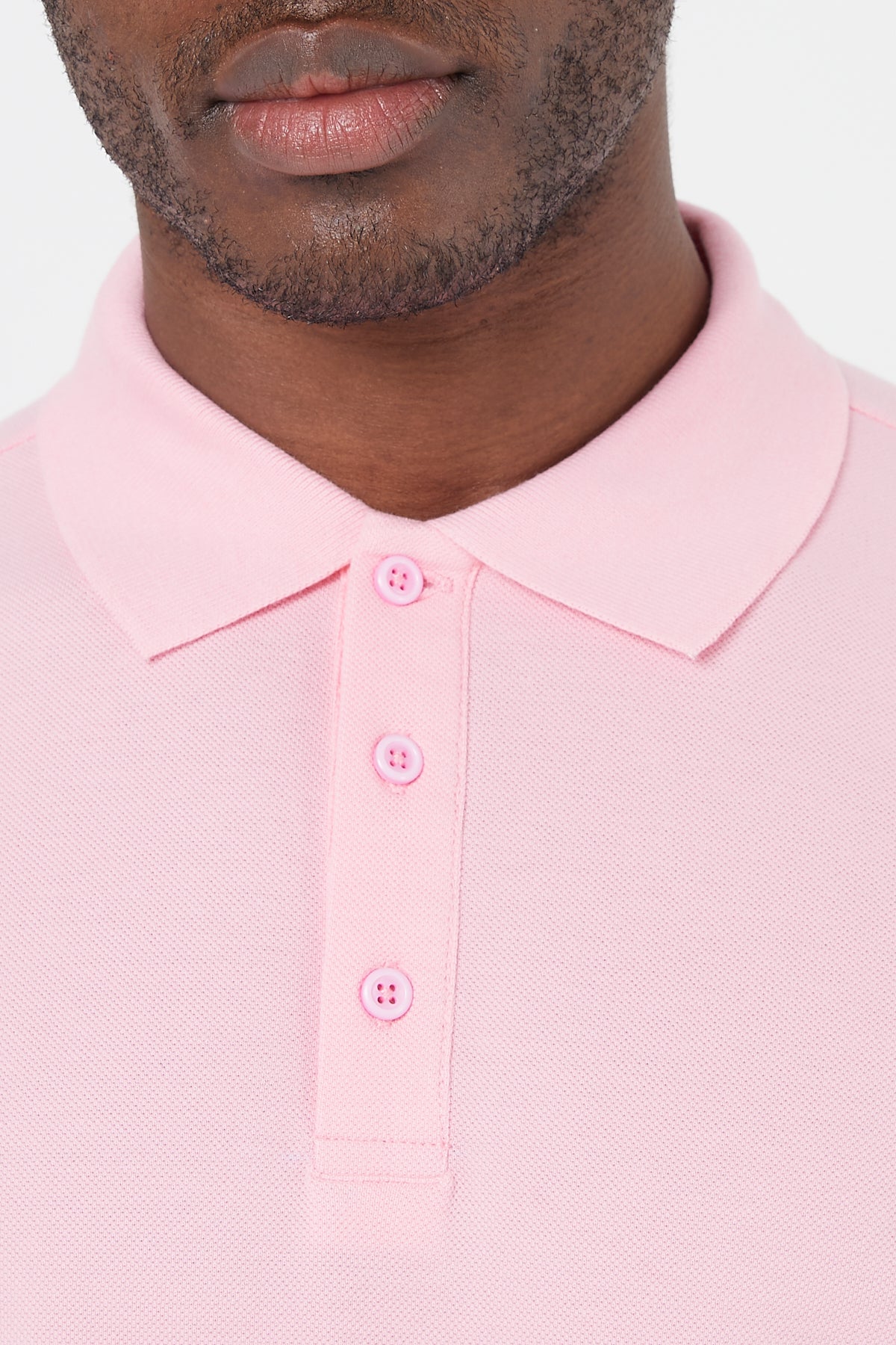 Pink Men’s Polo Neck T-Shirt