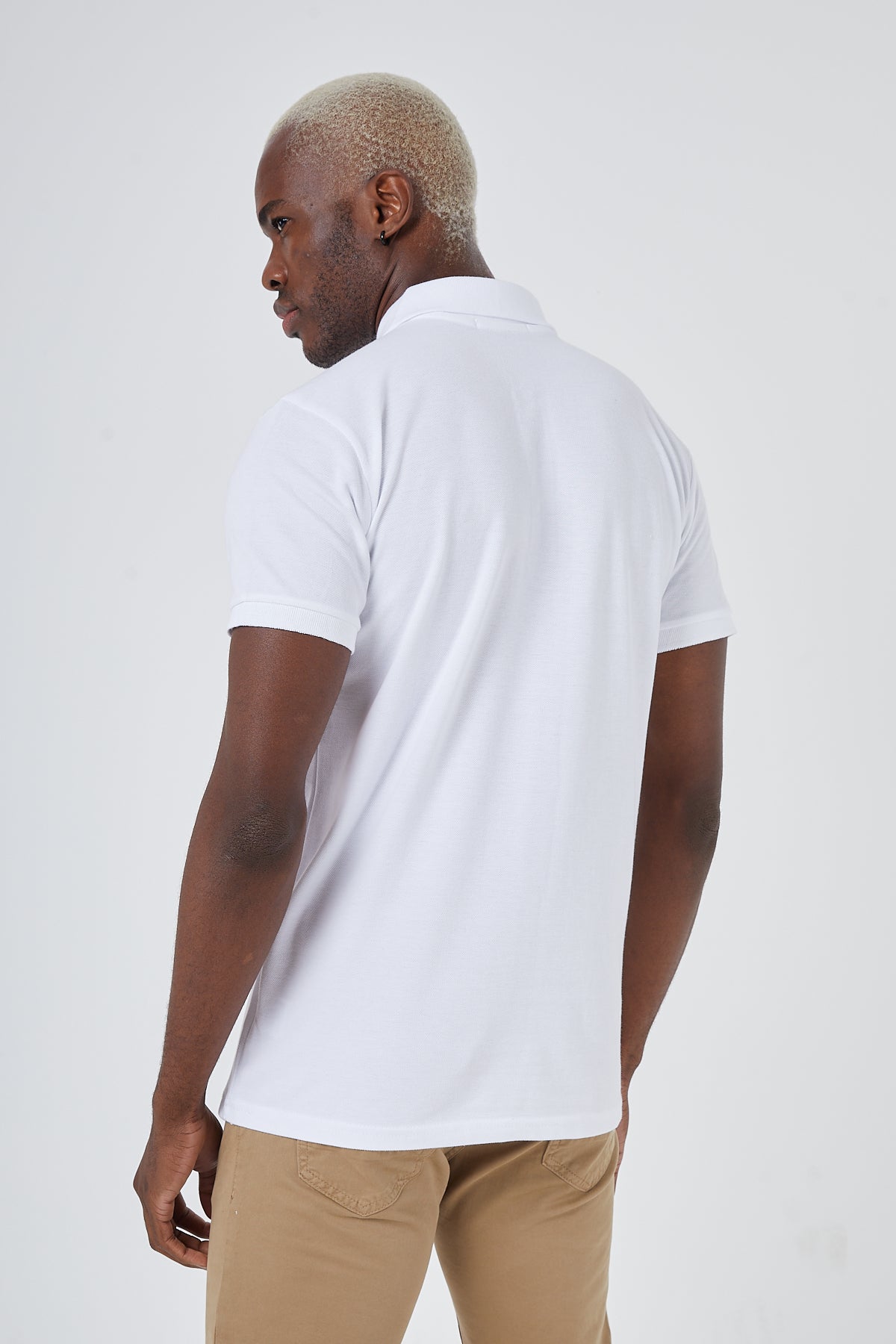 White Men’s Polo Neck T-Shirt